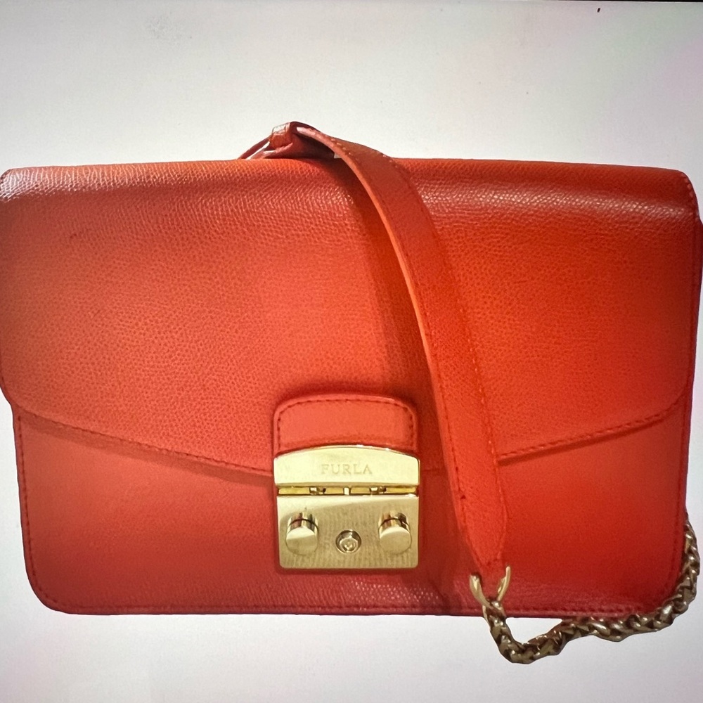 Furla Red Versatile Metropolis Handbag.